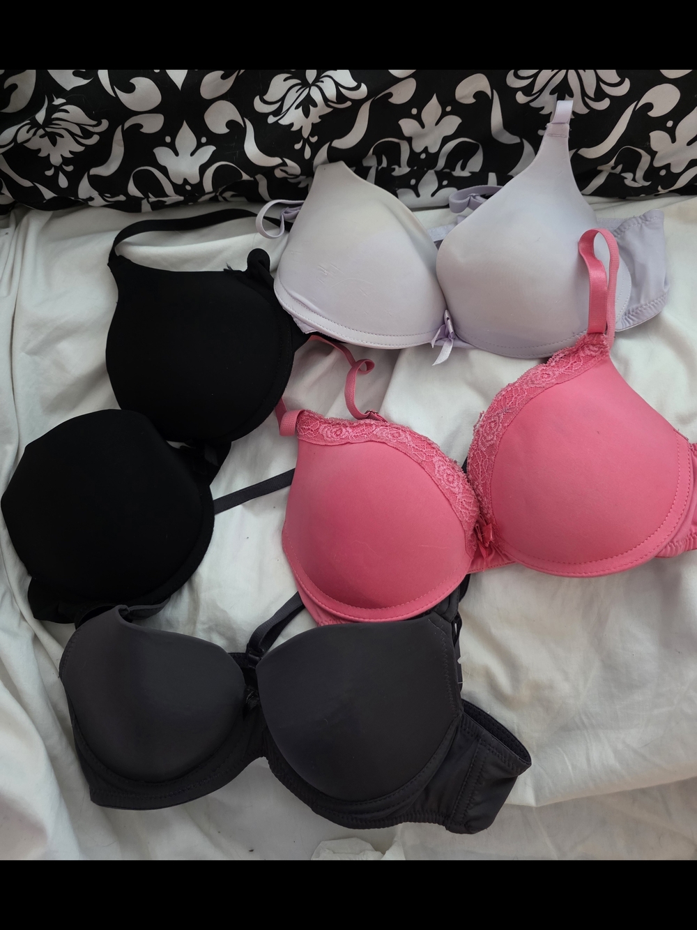 NWOT-34B Women’s Push-Up Bra - Pink, Black, Gray, Lilac